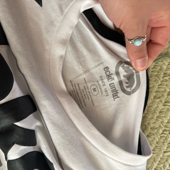 Ecko Unlimited White Tee with Black Logo and Graphic - Picture 6 of 10